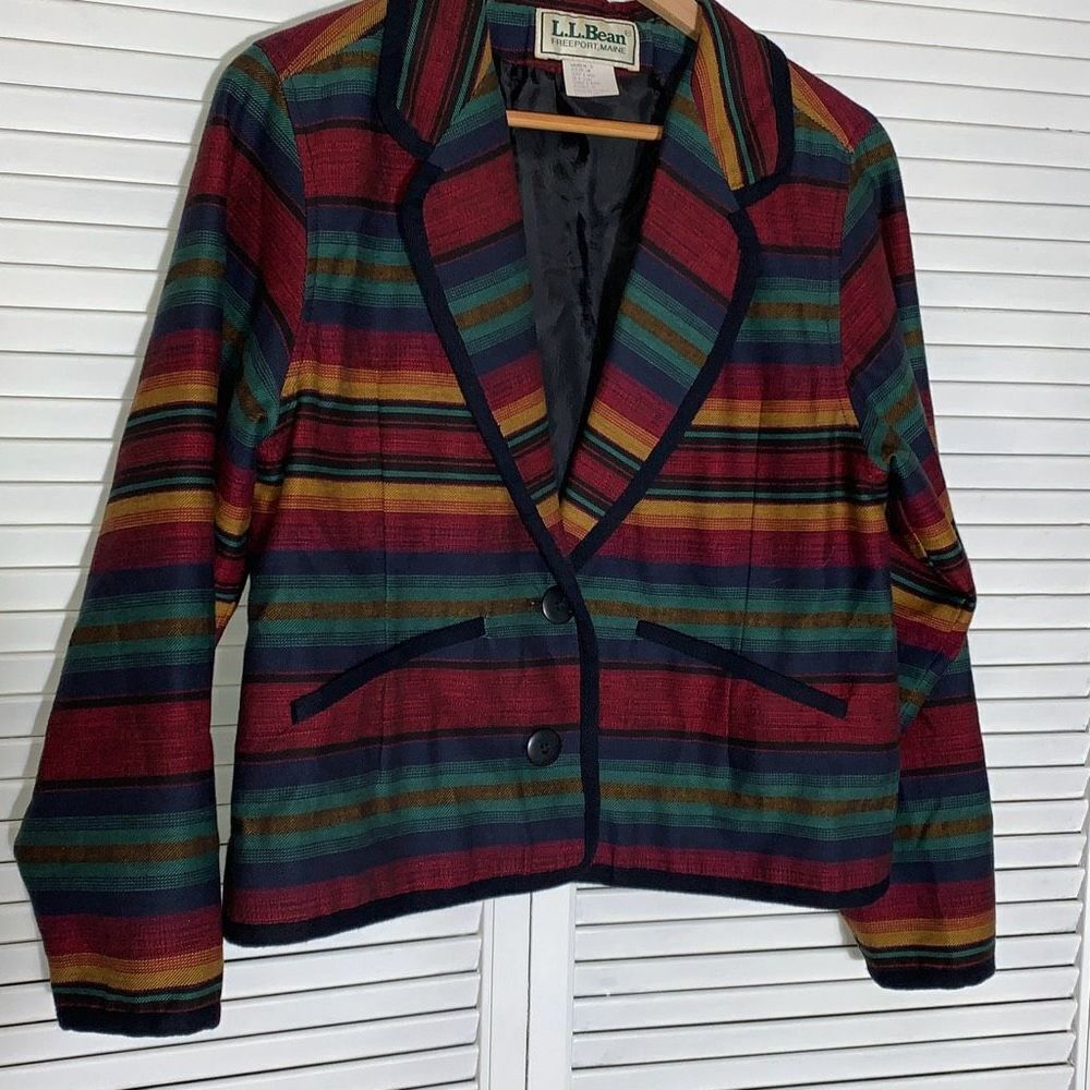 Vintage L. L. Bean Southwestern Striped Blazer Women’s‎ Size Medium